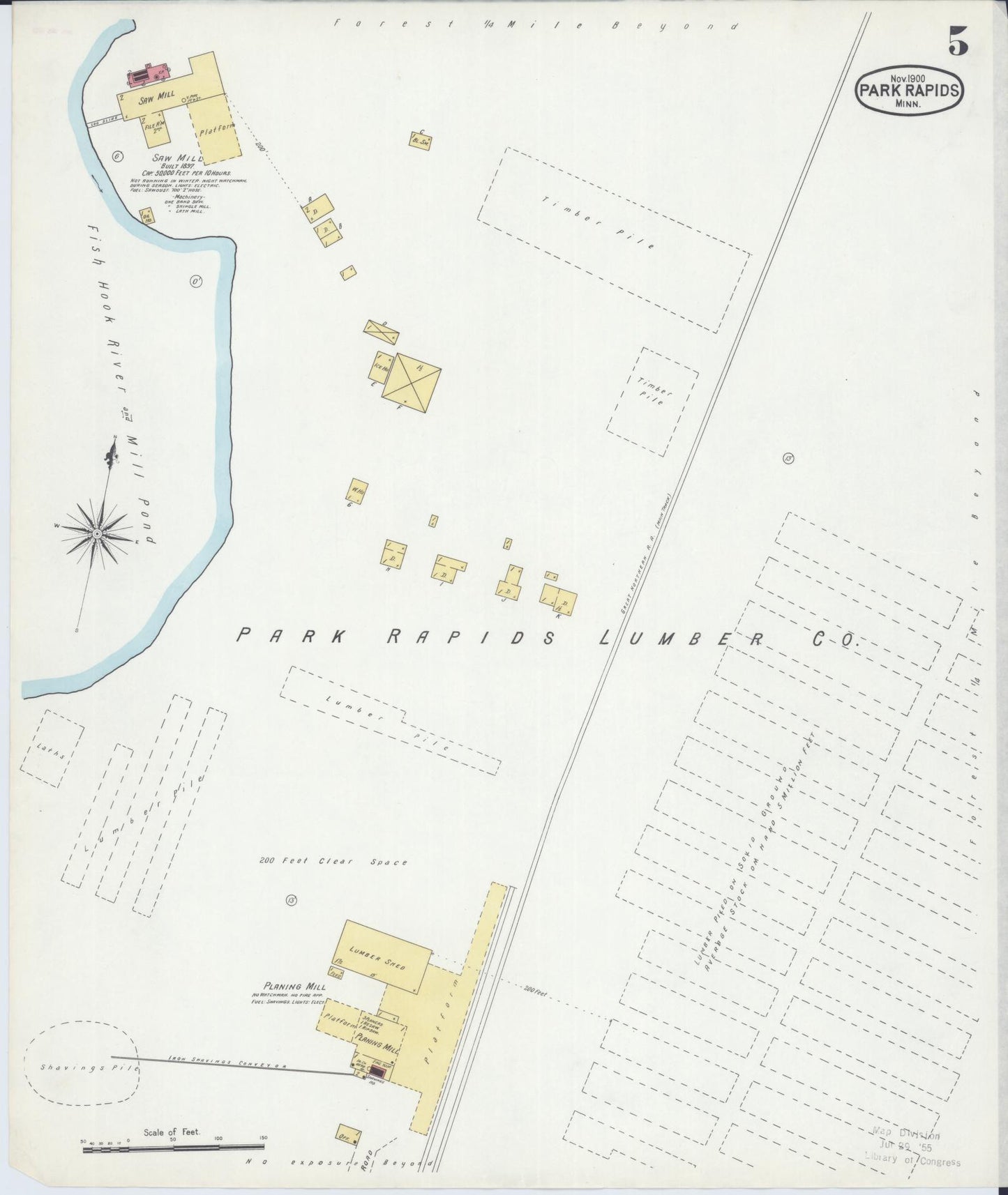 Sanborn Fire Insurance Map from Park Rapids, Hubbard County, Minnesota (1900), Sheet #0005 - Complete Map Set gallery image, historic Sanborn map, vintage wall art, Minnesota Minnesota