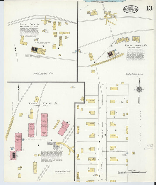 Sanborn Fire Insurance Map from Iron River, Iron County, Michigan (1917), Sheet #0013 - Historic Sanborn Fire Insurance Map Print, vintage old map wall art, antique decor, genealogy gift, Michigan Michigan map