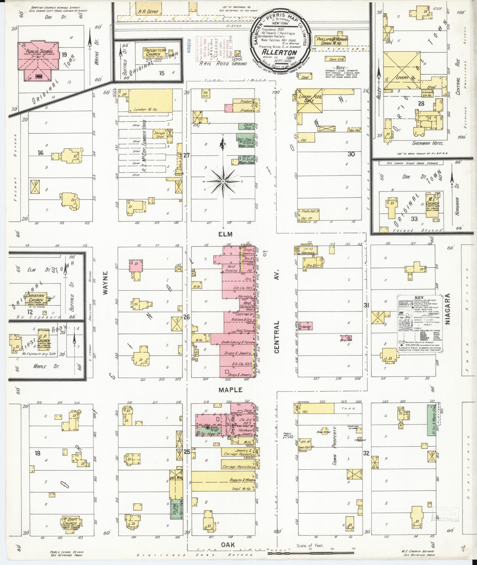 Sanborn Fire Insurance Map from Allerton, Wayne County, Iowa. (1900) – Map View