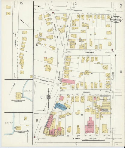 Sanborn Fire Insurance Map from Peekskill, Westchester County, New York (1911), Sheet #0007 - Complete Map Set gallery image, historic Sanborn map, vintage wall art, New York New York