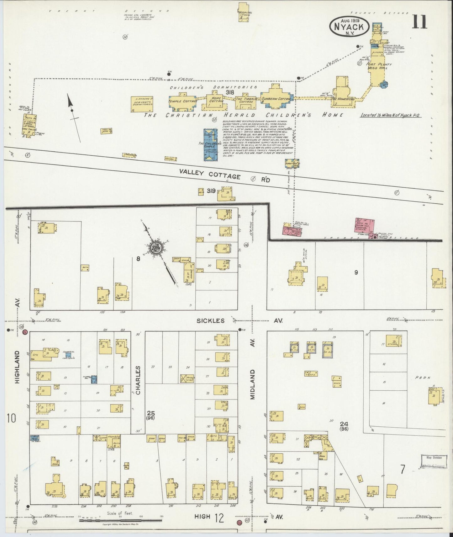 Sanborn Fire Insurance Map from Nyack, Rockland County, New York. (1919), Sheet #0011
