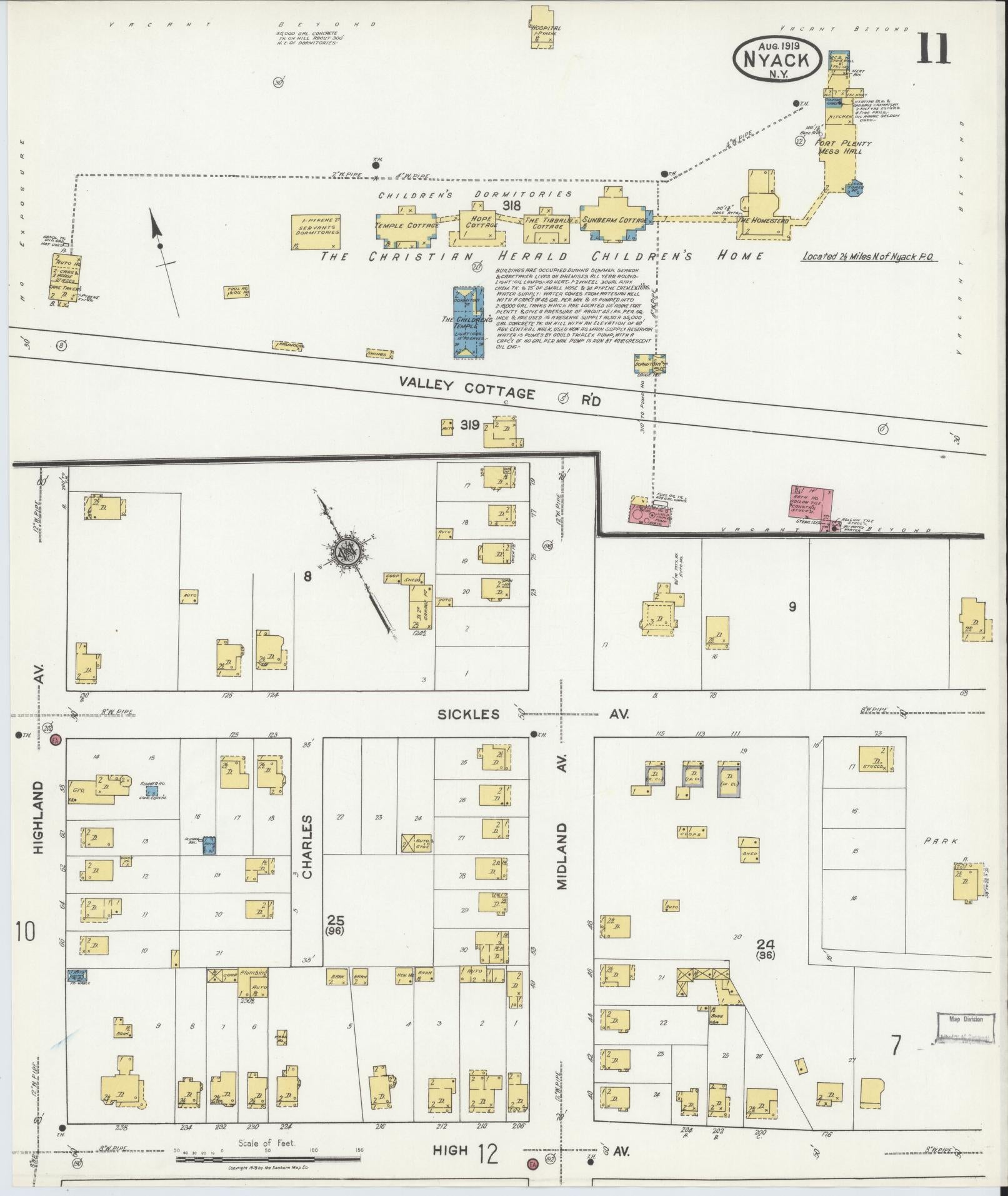 Sanborn Fire Insurance Map from Nyack, Rockland County, New York. (1919), Sheet #0011