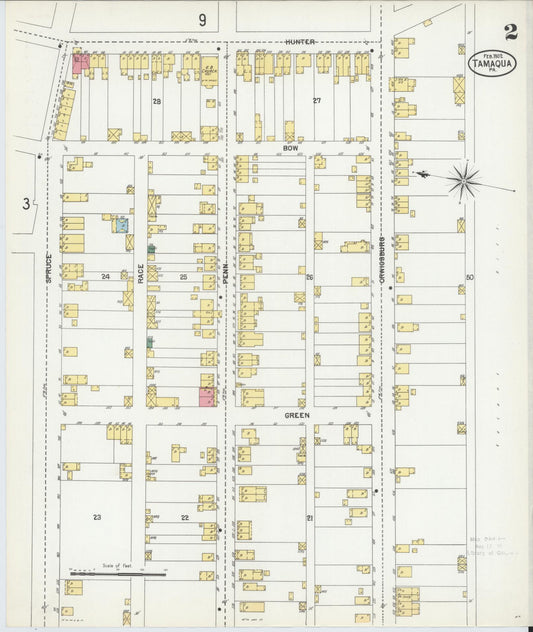Sanborn Fire Insurance Map from Tamaqua, Schuylkill County, Pennsylvania (1902), Sheet #0002 - Historic Sanborn Fire Insurance Map Print, vintage old map wall art, antique decor, genealogy gift, Pennsylvania Pennsylvania map