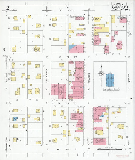 Sanborn Fire Insurance Map from Eureka, Woodford County, Illinois (1926), Sheet #0002 - Historic Sanborn Fire Insurance Map Print, vintage old map wall art, antique decor, genealogy gift, Illinois Illinois map