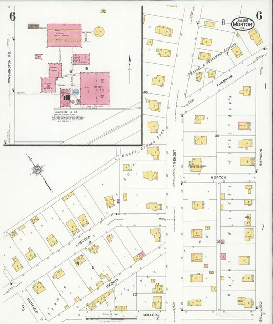 Sanborn Fire Insurance Map from Morton, Tazewell County, Illinois (1926), Sheet #0006 - Historic Sanborn Fire Insurance Map Print, vintage old map wall art, antique decor, genealogy gift, Illinois Illinois map