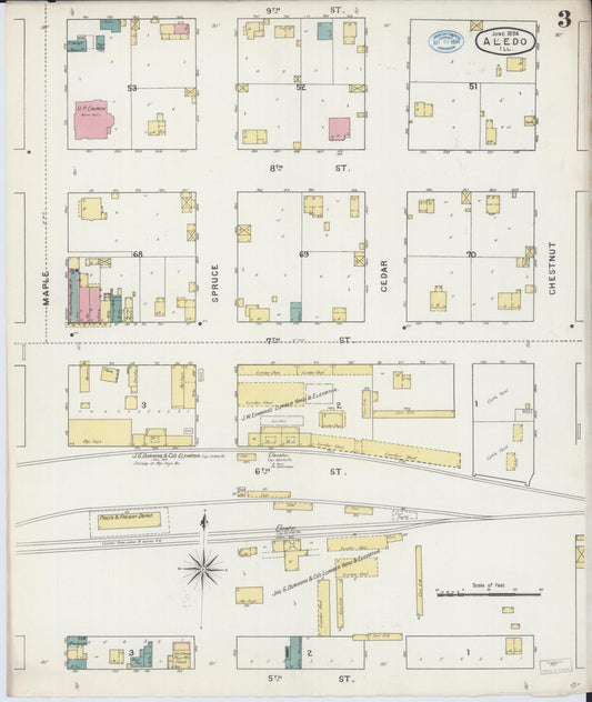 Sanborn Fire Insurance Map from Aledo, Mercer County, Illinois (1894), Sheet #0003 - Historic Sanborn Fire Insurance Map Print, vintage old map wall art, antique decor, genealogy gift, Illinois Illinois map