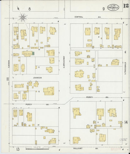 Sanborn Fire Insurance Map from Greenville, Washington County, Mississippi (1900), Sheet #0012 - Complete Map Set gallery image, historic Sanborn map, vintage wall art, Mississippi Mississippi