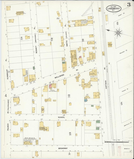 Sanborn Fire Insurance Map from Lindenhurst, Suffolk County, New York (1908), Sheet #0003 - Historic Sanborn Fire Insurance Map Print, vintage old map wall art, antique decor, genealogy gift, New York New York map