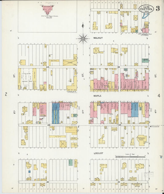 Sanborn Fire Insurance Map from Chetopa, Labette County, Kansas (1903), Sheet #0003 - Historic Sanborn Fire Insurance Map Print, vintage old map wall art, antique decor, genealogy gift, Kansas Kansas map