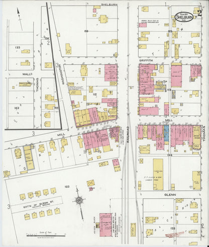 Sanborn Fire Insurance Map from Shelburn, Sullivan County, Indiana (1921), Sheet #0002 - Complete Map Set gallery image, historic Sanborn map, vintage wall art, Indiana Indiana