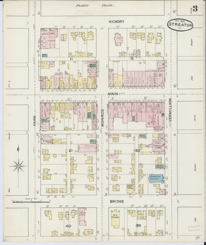 Sanborn Fire Insurance Map from Streator, La Salle County, Illinois (1888), Sheet #0003 - Complete Map Set gallery image, historic Sanborn map, vintage wall art, Illinois Illinois