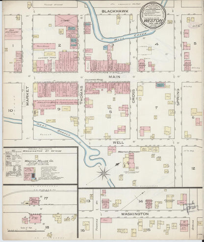 Sanborn Fire Insurance Map from Weston, Platte County, Missouri (1886), Sheet #0001 - Historic Sanborn Fire Insurance Map Print, vintage old map wall art, antique decor, genealogy gift, Missouri Missouri map