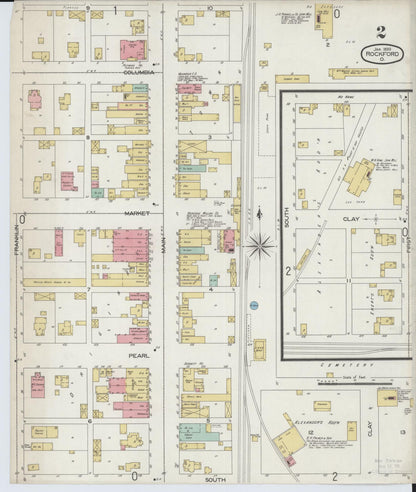 Sanborn Fire Insurance Map from Rockford, Mercer County, Ohio (1899), Sheet #0002 - Complete Map Set gallery image, historic Sanborn map, vintage wall art, Ohio Ohio