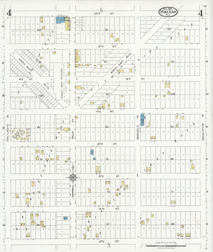 Sanborn Fire Insurance Map from Hialeah, Dade County, Florida (1926), Sheet #0004 - Complete Map Set gallery image, historic Sanborn map, vintage wall art, Florida Florida