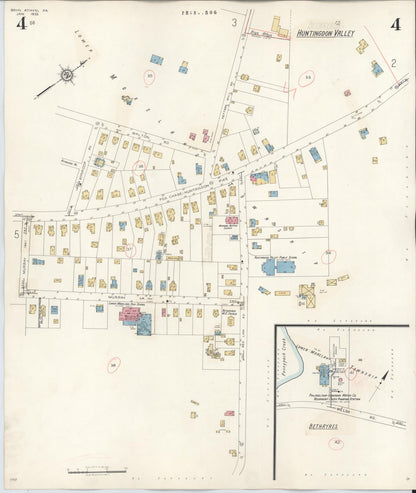 Sanborn Fire Insurance Map from Bryn Athyn, Montgomery County, Pennsylvania (1941), Sheet #0004 - Complete Map Set gallery image, historic Sanborn map, vintage wall art, Pennsylvania Pennsylvania