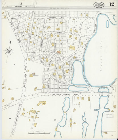 Sanborn Fire Insurance Map from Babylon, Suffolk County, New York (1908), Sheet #0012 - Complete Map Set gallery image, historic Sanborn map, vintage wall art, New York New York