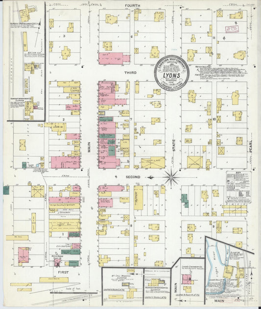 Sanborn Fire Insurance Map from Lyons, Burt County, Nebraska (1909), Sheet #0001 - Historic Sanborn Fire Insurance Map Print, vintage old map wall art, antique decor, genealogy gift, Nebraska Nebraska map