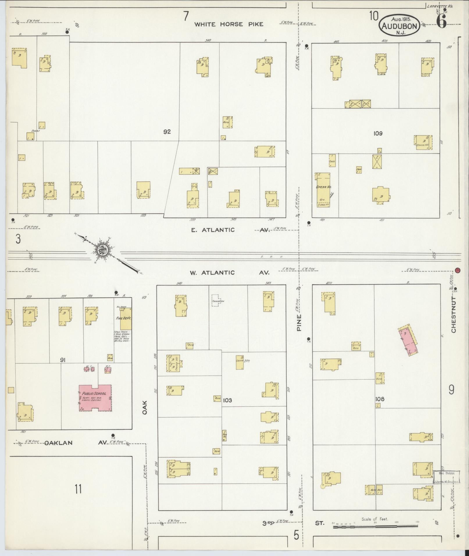 Sanborn Fire Insurance Map from Audubon, Camden County, New Jersey (1915), Sheet #0006 - Complete Map Set gallery image, historic Sanborn map, vintage wall art, New Jersey New Jersey