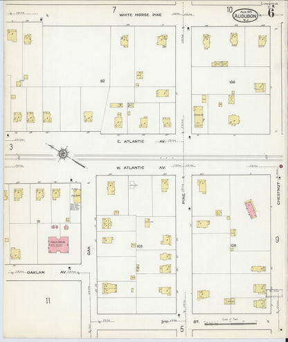 Sanborn Fire Insurance Map from Audubon, Camden County, New Jersey (1915), Sheet #0006 - Complete Map Set gallery image, historic Sanborn map, vintage wall art, New Jersey New Jersey
