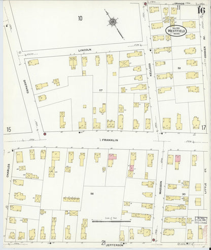 Sanborn Fire Insurance Map from Westfield, Hampden County, Massachusetts (1910), Sheet #0016 - Complete Map Set gallery image, historic Sanborn map, vintage wall art, Massachusetts Massachusetts