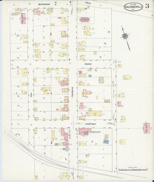 Sanborn Fire Insurance Map from Schleisingerville, Washington County, Wisconsin (1913), Sheet #0003 - Historic Sanborn Fire Insurance Map Print, vintage old map wall art, antique decor, genealogy gift, Wisconsin Wisconsin map