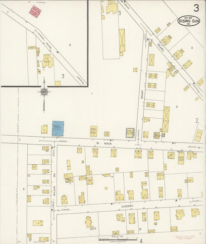 Sanborn Fire Insurance Map from Rising Sun, Cecil County, Maryland (1921), Sheet #0003 - Complete Map Set gallery image, historic Sanborn map, vintage wall art, Maryland Maryland