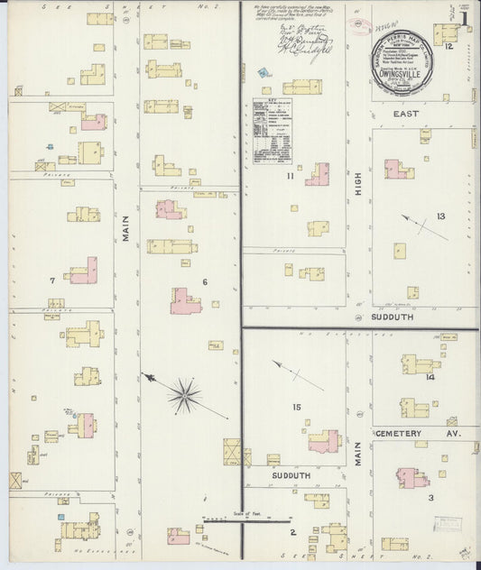Sanborn Fire Insurance Map from Owingsville, Bath County, Kentucky (1891), Sheet #0001 - Historic Sanborn Fire Insurance Map Print, vintage old map wall art, antique decor, genealogy gift, Kentucky Kentucky map