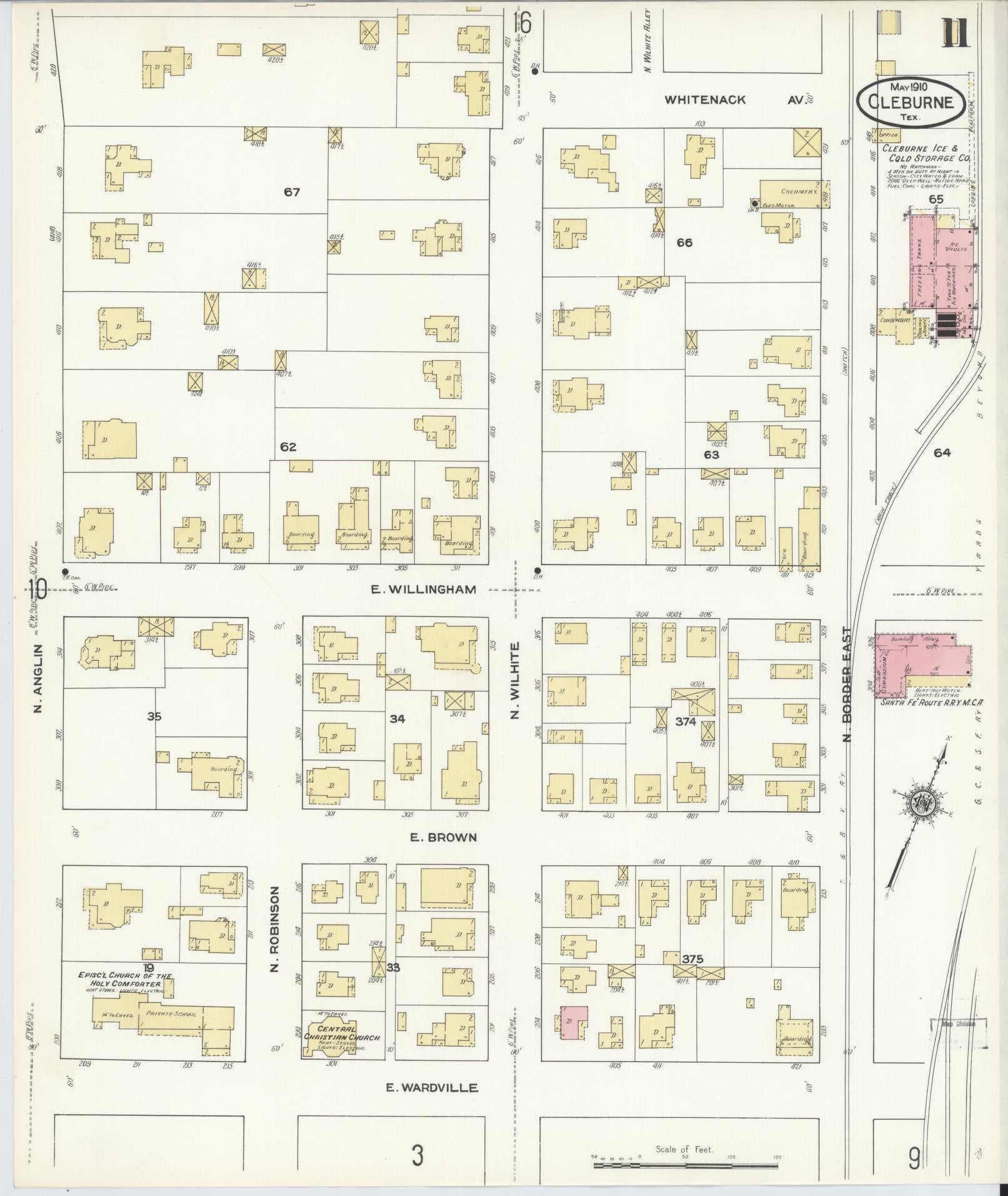 Sanborn Fire Insurance Map from Cleburne, Johnson County, Texas (1910), Sheet #0011 - Historic Sanborn Fire Insurance Map Print, vintage old map wall art, antique decor, genealogy gift, Texas Texas map