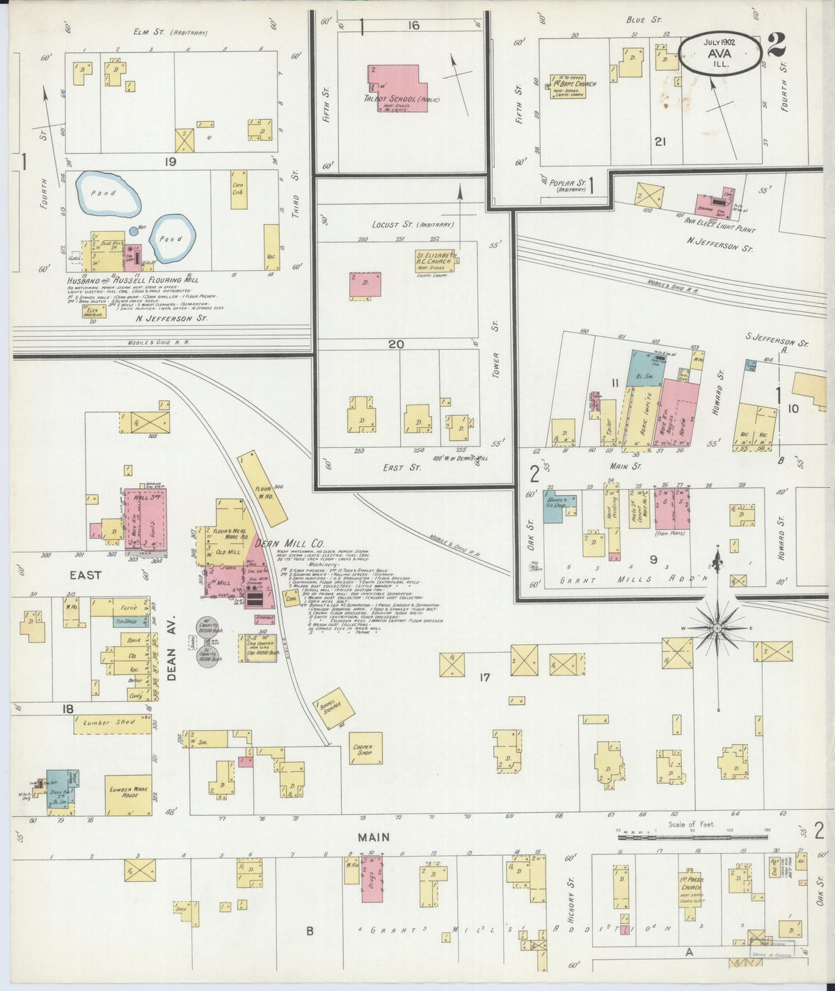 Sanborn Fire Insurance Map from Ava, Jackson County, Illinois (1902), Sheet #0002 - Historic Sanborn Fire Insurance Map Print, vintage old map wall art, antique decor, genealogy gift, Illinois Illinois map