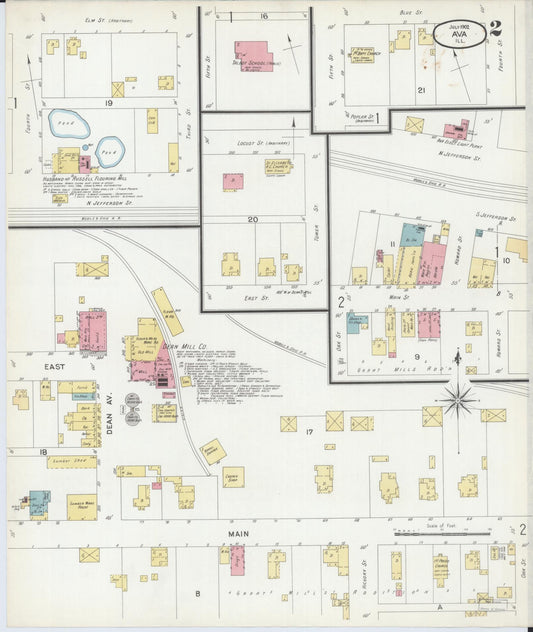 Sanborn Fire Insurance Map from Ava, Jackson County, Illinois (1902), Sheet #0002 - Historic Sanborn Fire Insurance Map Print, vintage old map wall art, antique decor, genealogy gift, Illinois Illinois map