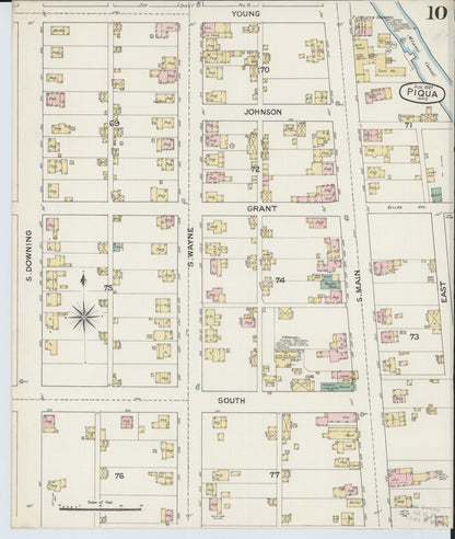 Sanborn Fire Insurance Map from Piqua, Miami County, Ohio (1887), Sheet #0010 - Complete Map Set gallery image, historic Sanborn map, vintage wall art, Ohio Ohio