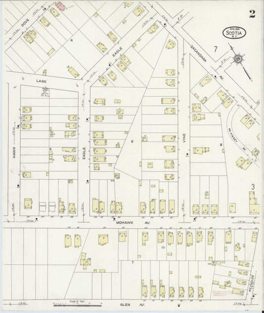 Sanborn Fire Insurance Map from Scotia, Schenectady County, New York (1914), Sheet #0002 - Historic Sanborn Fire Insurance Map Print, vintage old map wall art, antique decor, genealogy gift, New York New York map