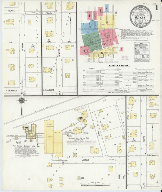 Sanborn Fire Insurance Map from Royse City, Rockwell County, Texas (1911), Sheet #0001 - Complete Map Set gallery image, historic Sanborn map, vintage wall art, Texas Texas