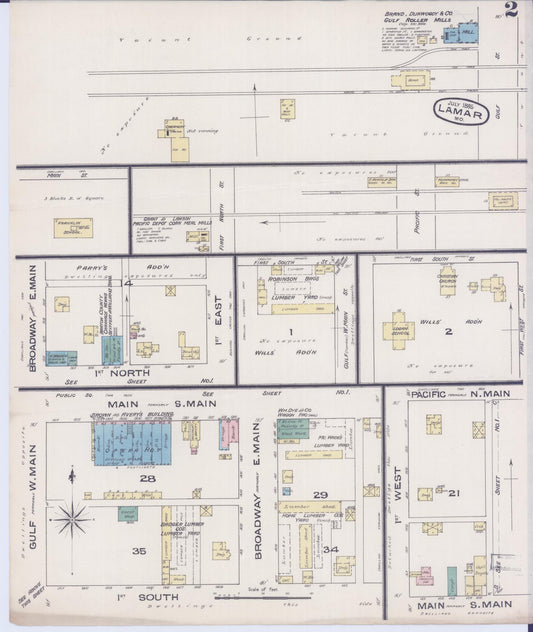 Sanborn Fire Insurance Map from Lamar, Barton County, Missouri (1885), Sheet #0002 - Historic Sanborn Fire Insurance Map Print, vintage old map wall art, antique decor, genealogy gift, Missouri Missouri map