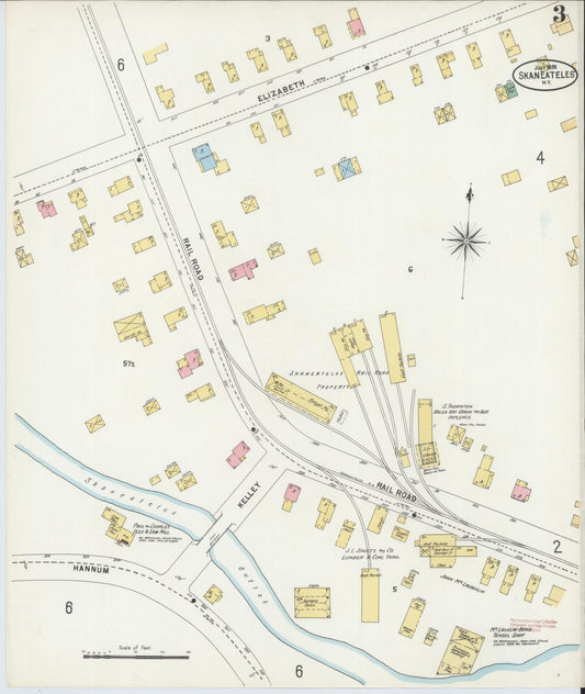 Sanborn Fire Insurance Map from Skaneateles, Onondaga County, New York (1898), Sheet #0003 - Historic Sanborn Fire Insurance Map Print, vintage old map wall art, antique decor, genealogy gift, New York New York map