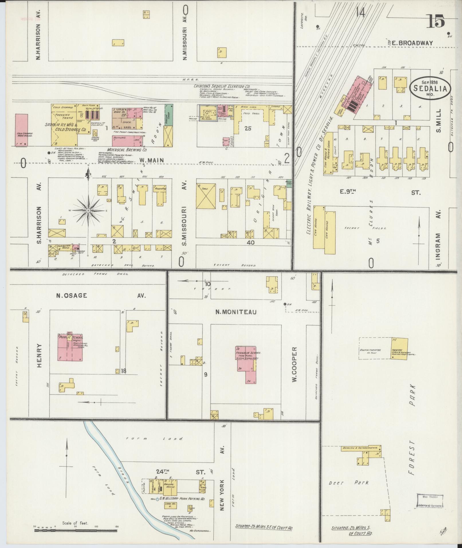 Sanborn Fire Insurance Map from Sedalia, Pettis County, Missouri (1898), Sheet #0015 - Complete Map Set gallery image, historic Sanborn map, vintage wall art, Missouri Missouri