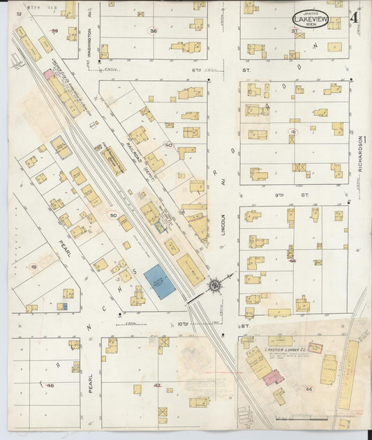 Sanborn Fire Insurance Map from Lakeview, Montcalm County, Michigan (1932), Sheet #0004 - Historic Sanborn Fire Insurance Map Print, vintage old map wall art, antique decor, genealogy gift, Michigan Michigan map