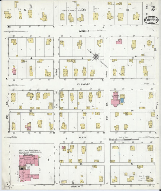 Sanborn Fire Insurance Map from Chatfield, Fillmore And Olmsted Counties, Minnesota (1920), Sheet #0002 - Historic Sanborn Fire Insurance Map Print, vintage old map wall art, antique decor, genealogy gift, Minnesota Minnesota map
