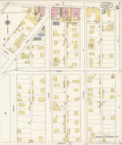 Sanborn Fire Insurance Map from Buckley, Pierce County, Washington (1910), Sheet #0005 - Complete Map Set gallery image, historic Sanborn map, vintage wall art, Washington Washington