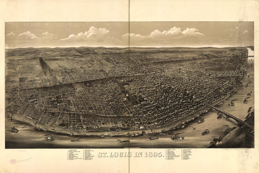 St. Louis in 1895. (1895) – Historic Bird’s-Eye View Panorama Print