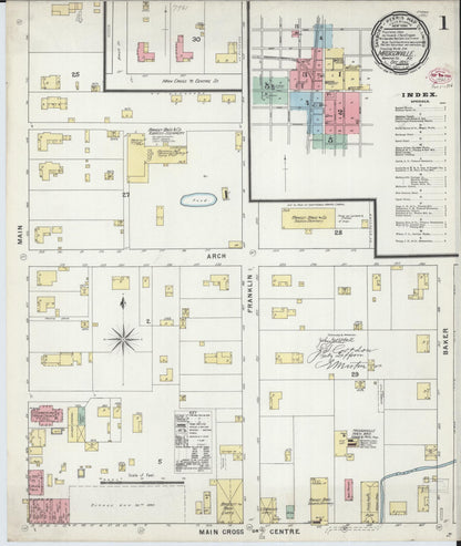 Sanborn Fire Insurance Map from Madisonville, Hopkins County, Kentucky (1895), Sheet #0001 - Complete Map Set gallery image, historic Sanborn map, vintage wall art, Kentucky Kentucky
