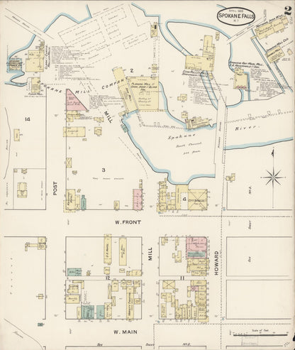 Sanborn Fire Insurance Map from Spokane, Spokane County, Washington (1888), Sheet #0002 - Complete Map Set gallery image, historic Sanborn map, vintage wall art, Washington Washington