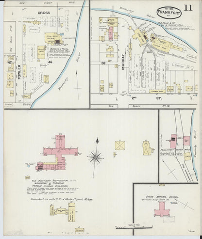Sanborn Fire Insurance Map from Frankfort, Franklin County, Kentucky (1890), Sheet #0011 - Complete Map Set gallery image, historic Sanborn map, vintage wall art, Kentucky Kentucky