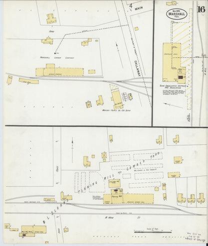 Sanborn Fire Insurance Map from Marshall, Harrison County, Texas (1899), Sheet #0016 - Complete Map Set gallery image, historic Sanborn map, vintage wall art, Texas Texas