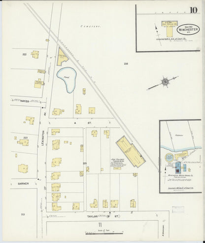 Sanborn Fire Insurance Map from Winchester, Clark County, Kentucky (1912), Sheet #0010 - Complete Map Set gallery image, historic Sanborn map, vintage wall art, Kentucky Kentucky