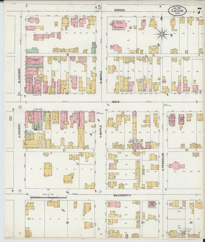 Sanborn Fire Insurance Map from Eaton, Preble County, Ohio (1899), Sheet #0007 - Historic Sanborn Fire Insurance Map Print, vintage old map wall art, antique decor, genealogy gift, Ohio Ohio map