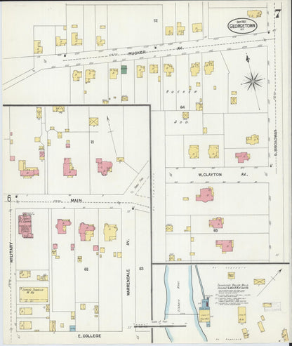 Sanborn Fire Insurance Map from Georgetown, Scott County, Kentucky (1901), Sheet #0007 - Complete Map Set gallery image, historic Sanborn map, vintage wall art, Kentucky Kentucky