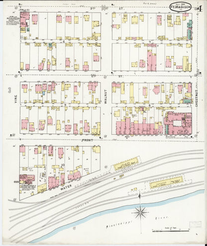 Sanborn Fire Insurance Map from Fort Madison, Lee County, Iowa (1894), Sheet #0004 - Historic Sanborn Fire Insurance Map Print