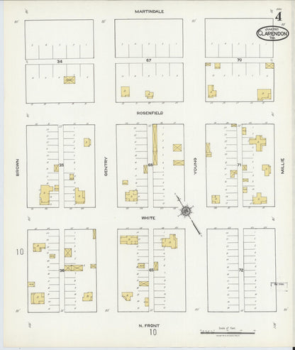 Sanborn Fire Insurance Map from Clarendon, Donley County, Texas (1921), Sheet #0004 - Historic Sanborn Fire Insurance Map Print, vintage old map wall art, antique decor, genealogy gift, Texas Texas map