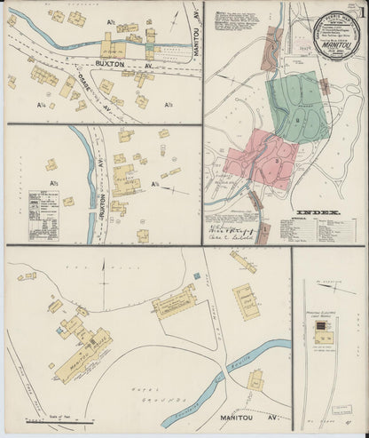 Sanborn Fire Insurance Map from Manitou, El Paso County, Colorado (1890), Sheet #0001 - Complete Map Set gallery image, historic Sanborn map, vintage wall art, Colorado Colorado